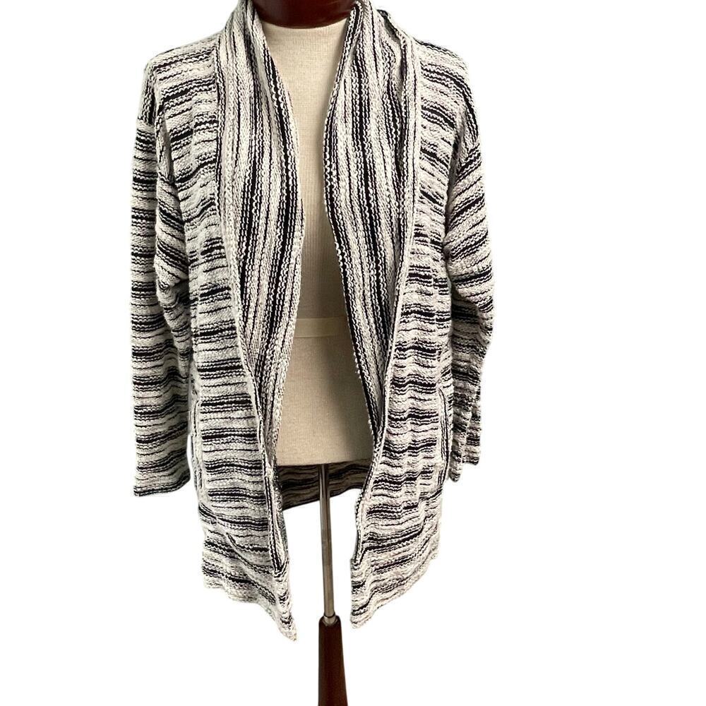 Dolan Anthropologie Cardigan Duster Size XS Black White Knit Casual